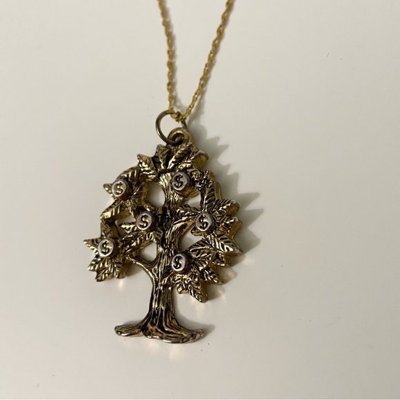 Good Luck Money Tree Gold Tone Necklace - Picture 3 of 15